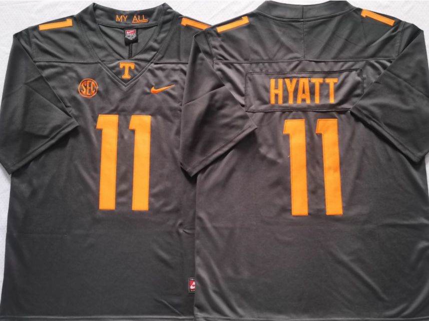 Men Tennessee Volunteers #11 Hyatt Black Nike 2025 NCAA Jersey